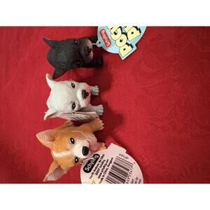 Squishy Pocket Pups Sensory Toy : Set of 3 : Corgi English Bulldog Sensory Toy